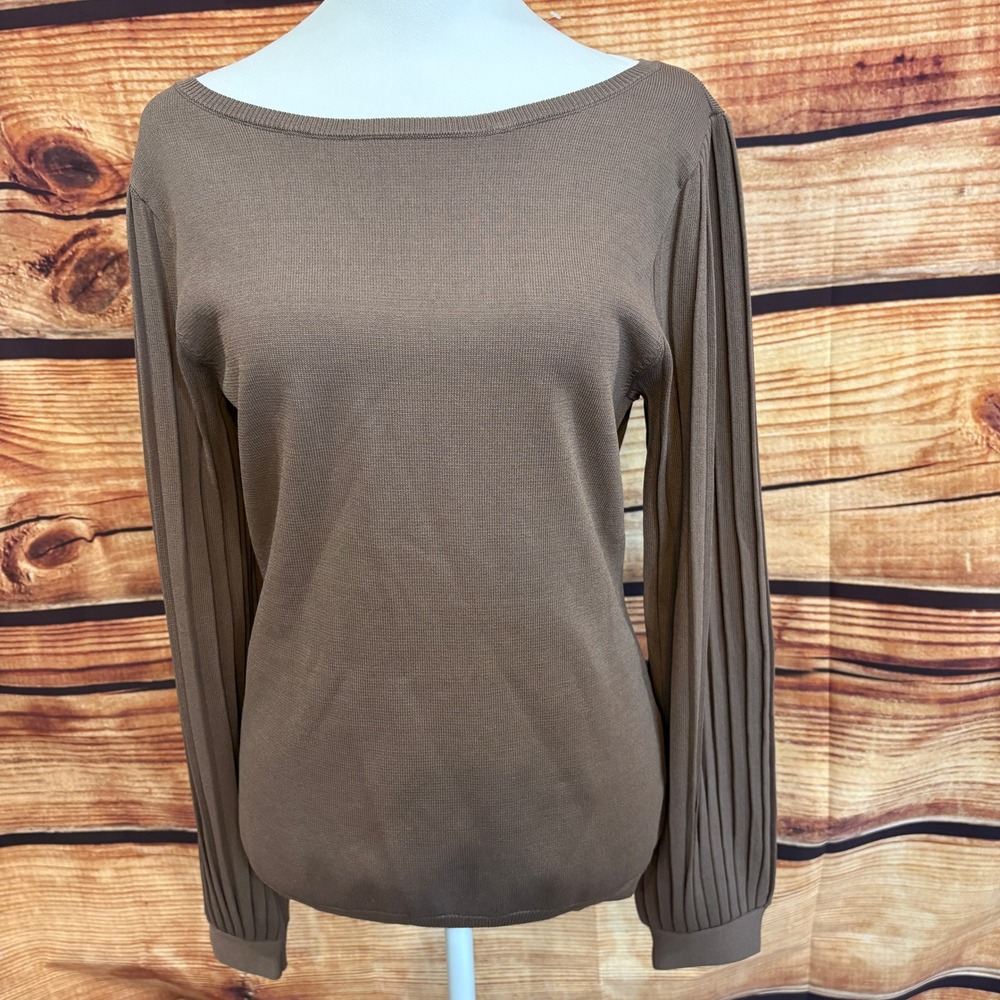 7TH Ave NY & Company Womens Brown Tight Knit Heavyweight Sweater Sz M NWT